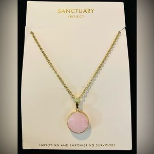 Rose Serenity Necklace 14k gold-dipped 19-21“ adjustable necklace. Rose Quartz